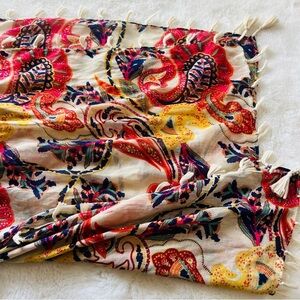 Large Multi Color Boho Tassel Scarf 27”x72”